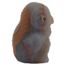 RUSSIAN CARVED AGATE OWL FIGURINE WITH RUBY EYES PIC-4