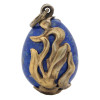 RUSSIAN LAPIS LAZULI AND GILT SILVER EGG PENDANT PIC-2