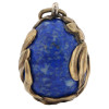 RUSSIAN LAPIS LAZULI AND GILT SILVER EGG PENDANT PIC-3