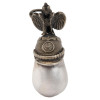 RUSSIAN SILVER EGG PENDANT WITH GUARDIAN HELMET PIC-1