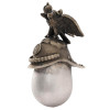 RUSSIAN SILVER EGG PENDANT WITH GUARDIAN HELMET PIC-0