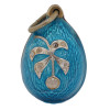 RUSSIAN SILVER GILT JEWELED ENAMEL EGG PENDANT PIC-0