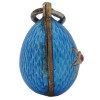 RUSSIAN SILVER GILT GUILLOCHE ENAMEL EGG PENDANT PIC-3