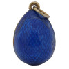 RUSSIAN SILVER GILT ENAMEL AND RUBIES EGG PENDANT PIC-2