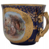 NEOCLASSICAL GILT PORCELAIN TEA MUSTACHE CUP WITH SAUCER PIC-2