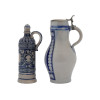 ANTIQUE FRENCH BLUE AND WHITE CERAMIC CIDER JUGS PIC-4