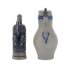 ANTIQUE FRENCH BLUE AND WHITE CERAMIC CIDER JUGS PIC-3