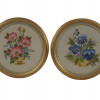 PAIR OF FRAMED WALL DECOR EMBROIDERY WITH FLOWERS PIC-0