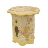 JAPANESE HAND PAINTED YELLOW PINK PORCELAIN STOOL PIC-1