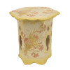 JAPANESE HAND PAINTED YELLOW PINK PORCELAIN STOOL PIC-0