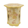 JAPANESE HAND PAINTED YELLOW PINK PORCELAIN STOOL PIC-3