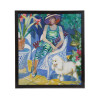 RUSSIAN OIL PAINTING WOMAN AND A POODLE BY UMANSKI PIC-0