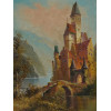 1975 CASTLE LANDSCAPE OIL PAINTING SIGNED KOVACS PIC-1