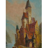 1975 CASTLE LANDSCAPE OIL PAINTING SIGNED KOVACS PIC-2