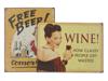 VINTAGE STYLE DECORATIVE BEER AND WINE TIN SIGNS PIC-0