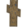 ANTIQUE RUSSIAN ORTHODOX CAST BRONZE ENAMEL CROSS PIC-4