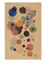 RUSSIAN ABSTRACT COMPOSITION PAINTING AFTER KANDINSKY