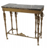 VINTAGE SPELTER AND AMRBLE TOP SQUARE SIDE TABLE PIC-2