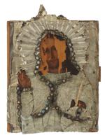 ANTIQUE 19TH CENT RUSSIAN ICON CHRIST PANTOCRATOR