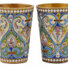 RUSSIAN SILVER GILT CLOISONNE ENAMEL SHOT CUPS PIC-3