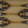 RUSSIAN SILVER GILT AND ENAMEL SPOON SET IN A BOX PIC-1