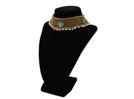 MIYE MATSUKATA 24K GOLD CHOKER W PEARLS AND JADE