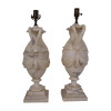 TWO VINTAGE ITALIAN CLASSICAL MARBLE VASE LAMPS PIC-1