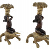 PAIR OF CROCODILE AND CUPID CANDLESTICKS C. 1810 PIC-1