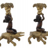 PAIR OF CROCODILE AND CUPID CANDLESTICKS C. 1810 PIC-2