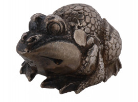 RUSSIAN SILVER PAPERWEIGHT FROG FIGURINE