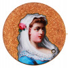 14K GOLD AND HAND PAINTED ENAMEL MINIATURE BROOCH PIC-0