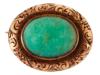 14K GOLD AND JADE STONE PIN BROOCH WITH ENGRAVING PIC-0