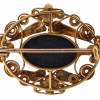 ANTIQUE 14K GOLD FILIGREE AND LAPIS LAZULI BROOCH PIC-1