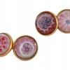 18K GOLD AND MURANO MILLEFIORI GLASS CUFFLINKS PIC-0