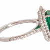 PLATINIUM, DIAMONDS AND EMERALD COCKTAIL RING PIC-2