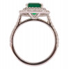 PLATINIUM, DIAMONDS AND EMERALD COCKTAIL RING PIC-3