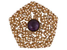 ATTR TO CHANEL AND GRIPOIX GLASS CLUSTER BROOCH