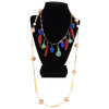 PAIR OF MURANO GLASS GOLD TONE CHAIN NECKLACES PIC-0