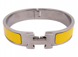 HERMES CLIQUE H YELLOW PALLADIUM PLATED BRACELET