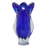 VINTAGE BLUE MURANO WHITE CRYSTAL HAND MADE VASES PIC-2