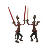 PAIR OF BILL HUEBBE CIRCUS MONKEY CANDLE HOLDERS PIC-0