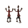PAIR OF BILL HUEBBE CIRCUS MONKEY CANDLE HOLDERS PIC-6