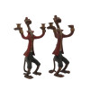 PAIR OF BILL HUEBBE CIRCUS MONKEY CANDLE HOLDERS PIC-1