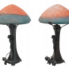 PAIR OF ART NOUVEAU STYLE TWO TONE TABLE LAMPS PIC-0