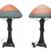 PAIR OF ART NOUVEAU STYLE TWO TONE TABLE LAMPS PIC-1