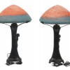 PAIR OF ART NOUVEAU STYLE TWO TONE TABLE LAMPS PIC-3