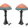 PAIR OF ART NOUVEAU STYLE TWO TONE TABLE LAMPS PIC-4