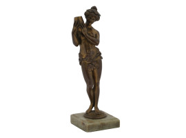 MID CENTURY BRONZE NAKED WATER NYMPH SCULPTURE