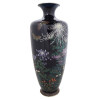 ANTIQUE JAPANESE CLOISONNE ENAMEL VASE WITH FLOWERS PIC-0