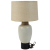 BILLY GANES GLAZED CERAMIC TABLE LAMP WITH SHADE PIC-0
